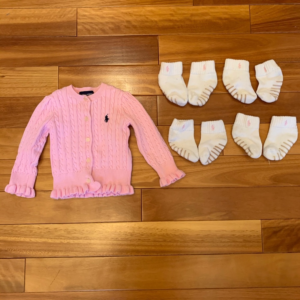 Bundle of Girl Cardigan and 4 pairs of socks